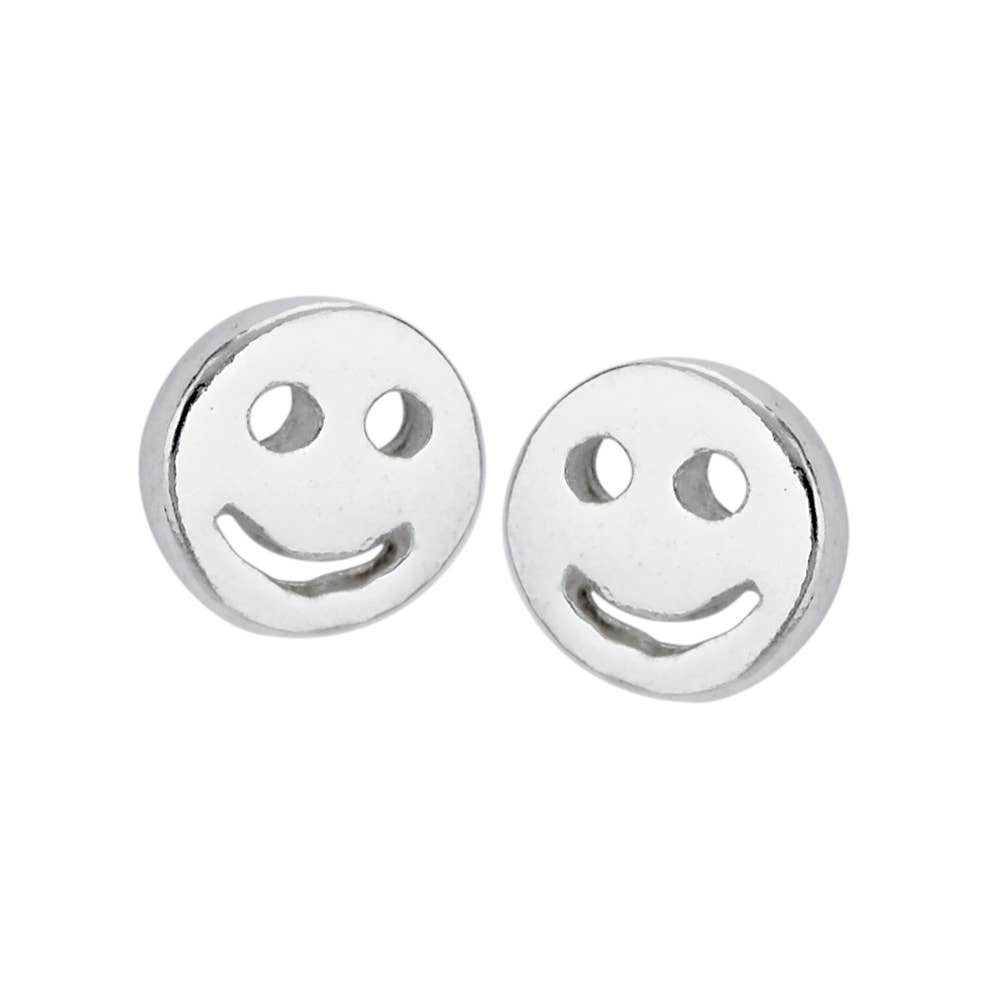Tiger Mountain - Happy Face Silver Stud Earring