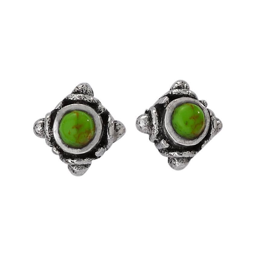 Tiger Mountain - Fresh Moss Gaspeite Sterling Silver Studs