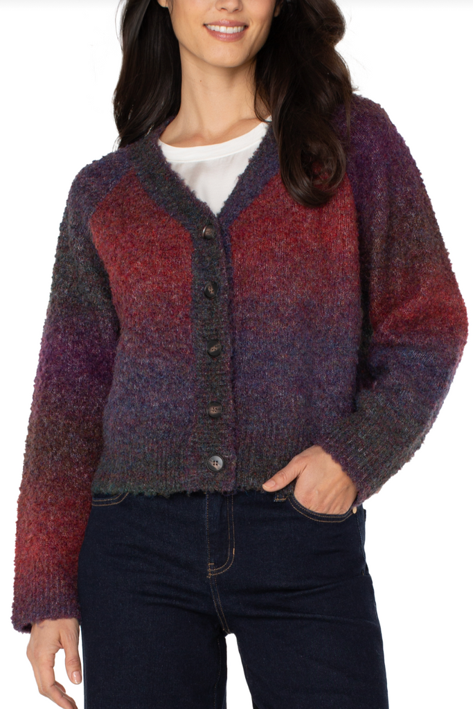 Liverpool - Long Sleeve Raglan Button Cardigan Sweater