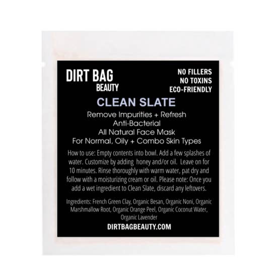 Dirt Bag Beauty Single Use Face Mask - Clean Slate