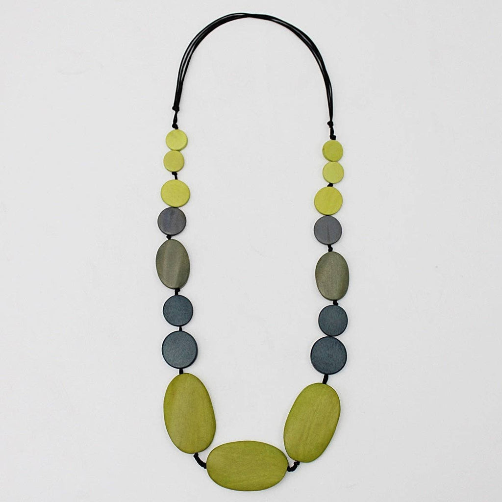 Sylca Designs - Lime and Gray Sybil Necklace