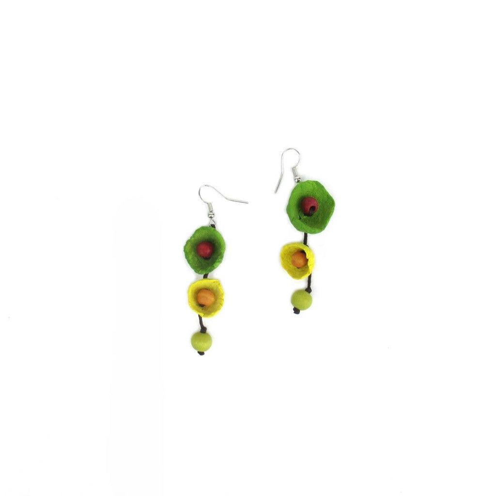 Katie & Company - Sangria Paper-Maché flower earrings