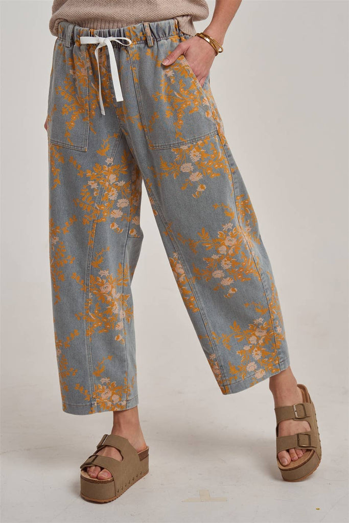 Bon - Mid-Rise, Relaxed Fit, Floral Denim Jeans
