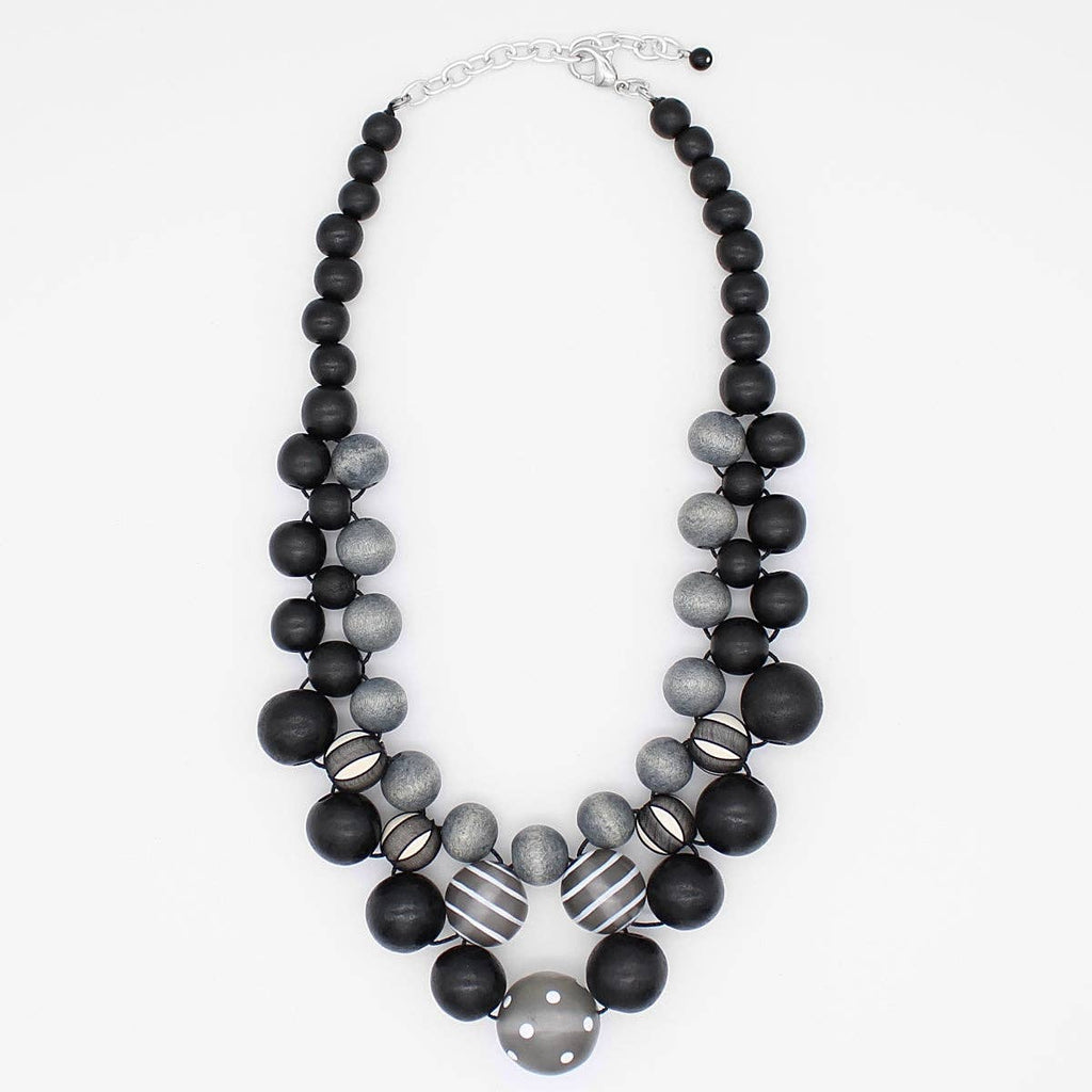 Sylca Designs - Black and Gray Reiko Statement Necklace