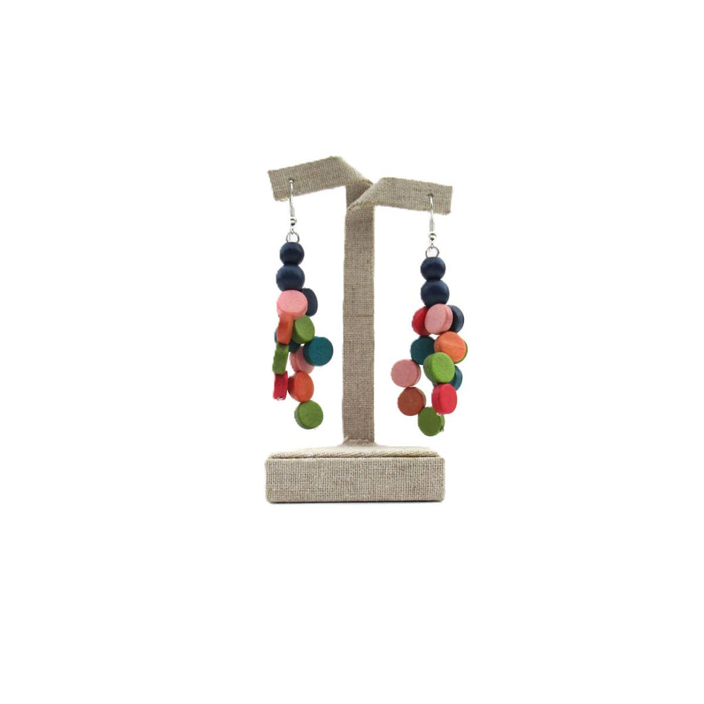 Katie & Company - Spree bright colored wood bead earrings