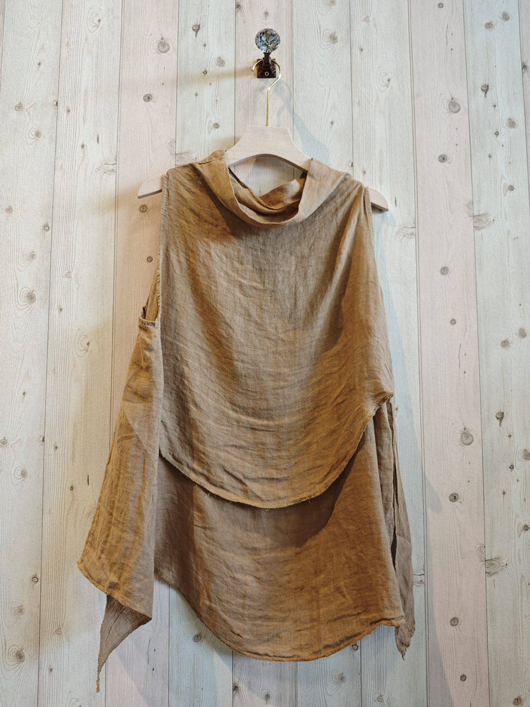 LINEN & MORE - SLEEVELESS LINEN BLOUSE