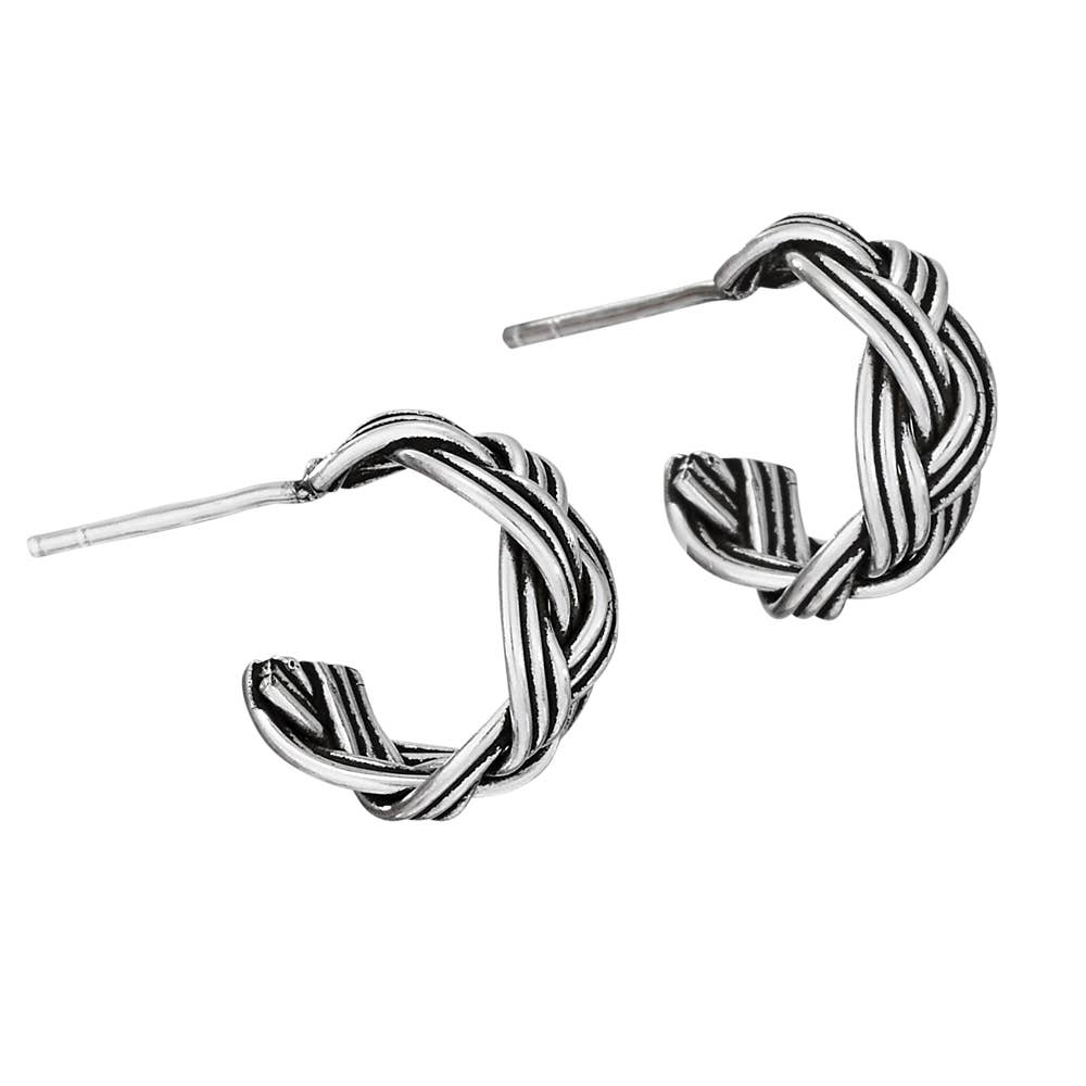 Tiger Mountain - It's a Wrap Sterling Silver Braided Hoop Earrings