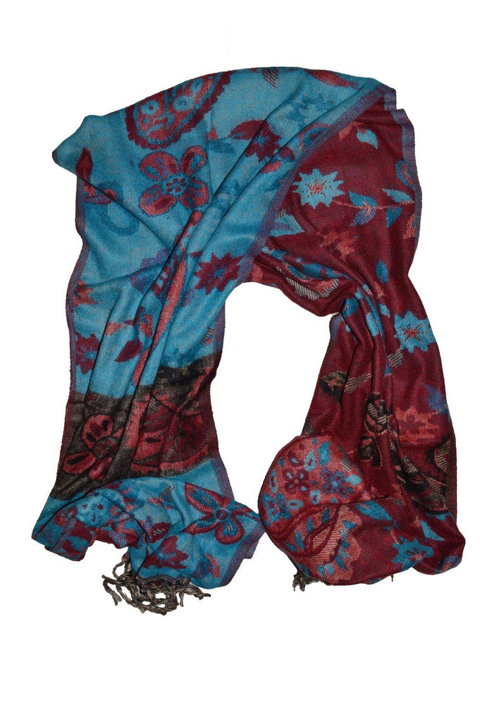 Rayz Intl - Red and Turquoise Reversible Scarf