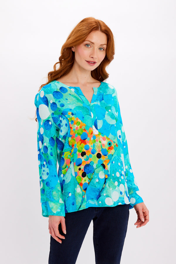 Dolcezza - Abstract Fish Print Blouse