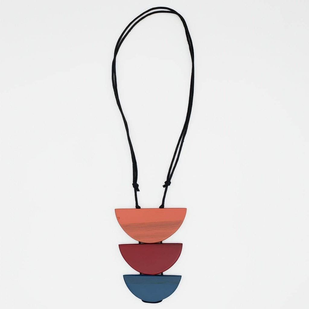 Sylca - Multi Color Triple Moon Necklace