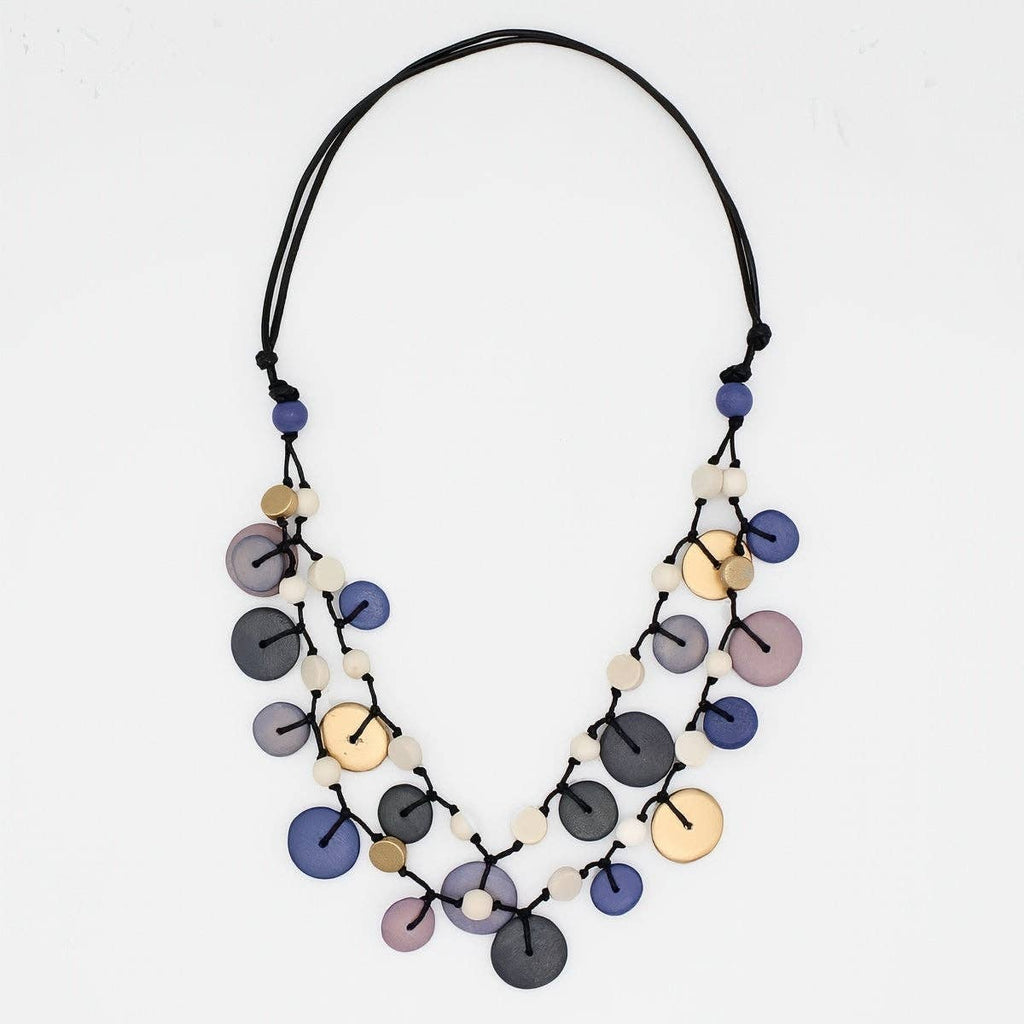Sylca - Purple Juliette Drop Double Strand Necklace