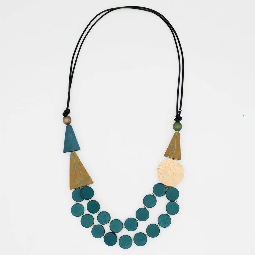 Sylca - Teal Scarlett Multi-Strand Art Necklace