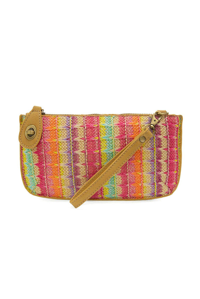 Joy Susan - Woven Stripe Straw Mini Wristlet Crossbody