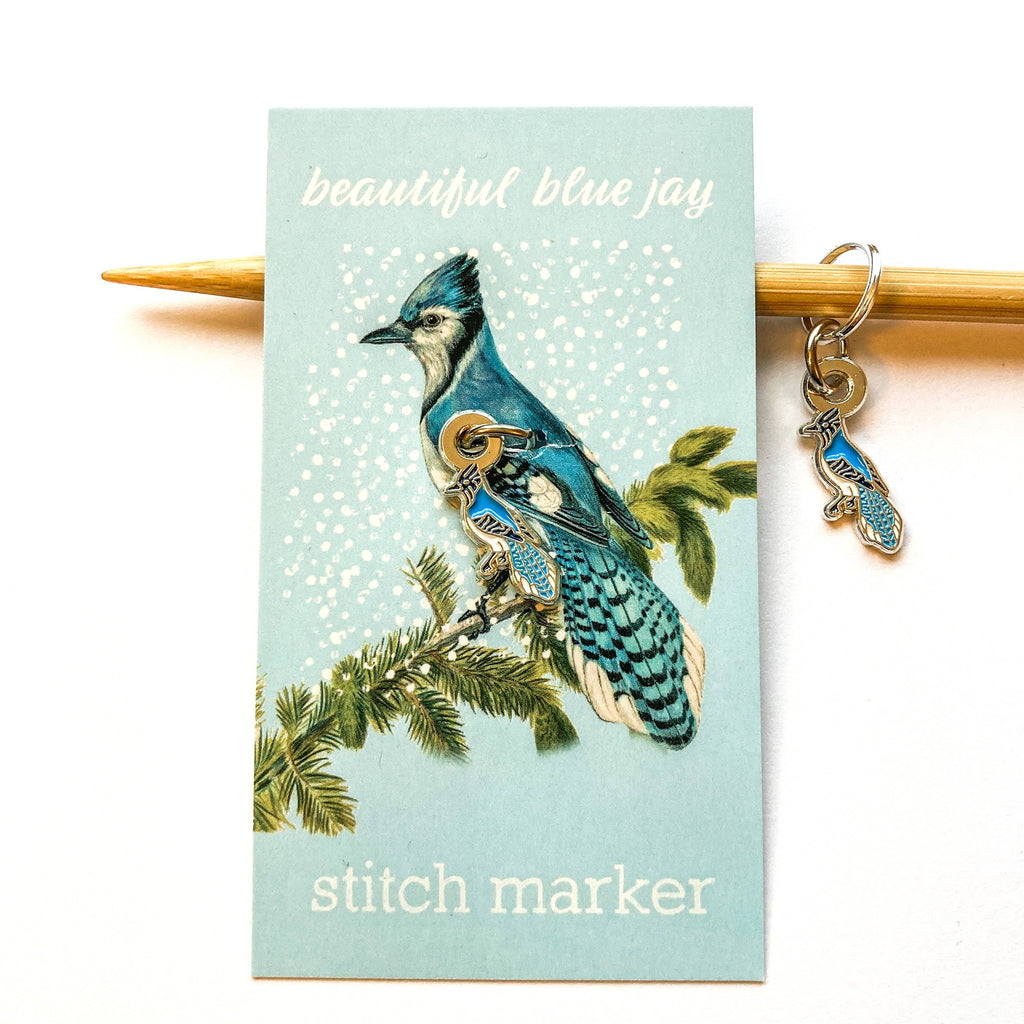 Firefly Notes - Blue Jay stitch marker or progress keeper