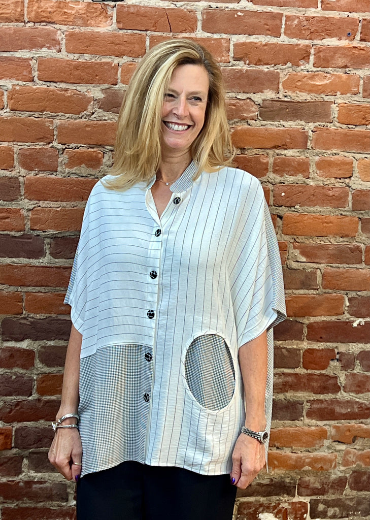 Shana - Airflow Striped Gingham Shirt