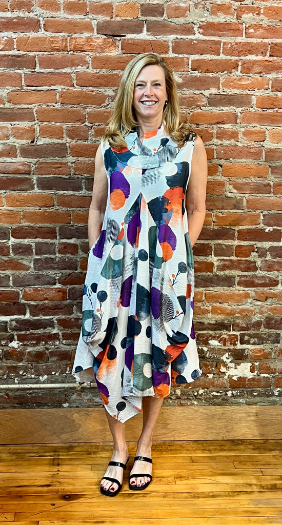 Shana - Printed Tank Dress w/Pockets