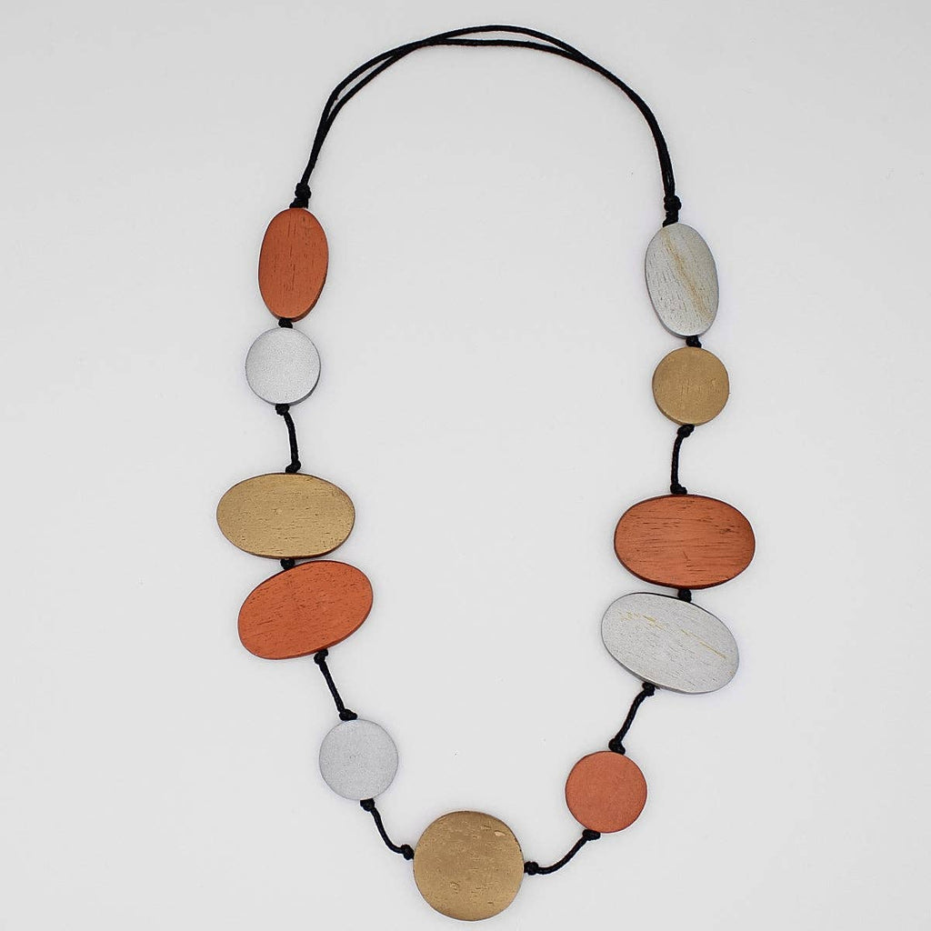 Sylca Designs Bronze Journi Wood Bead Necklace