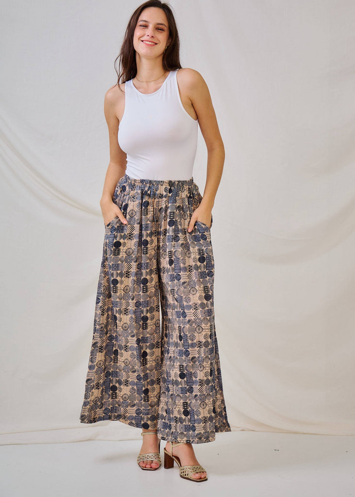 Orice Blue Circle Print Pant