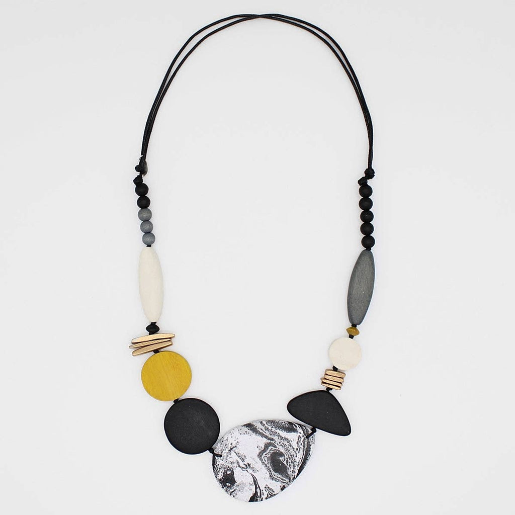 Sylca Designs Dusk and Dawn Marble Statement Necklace