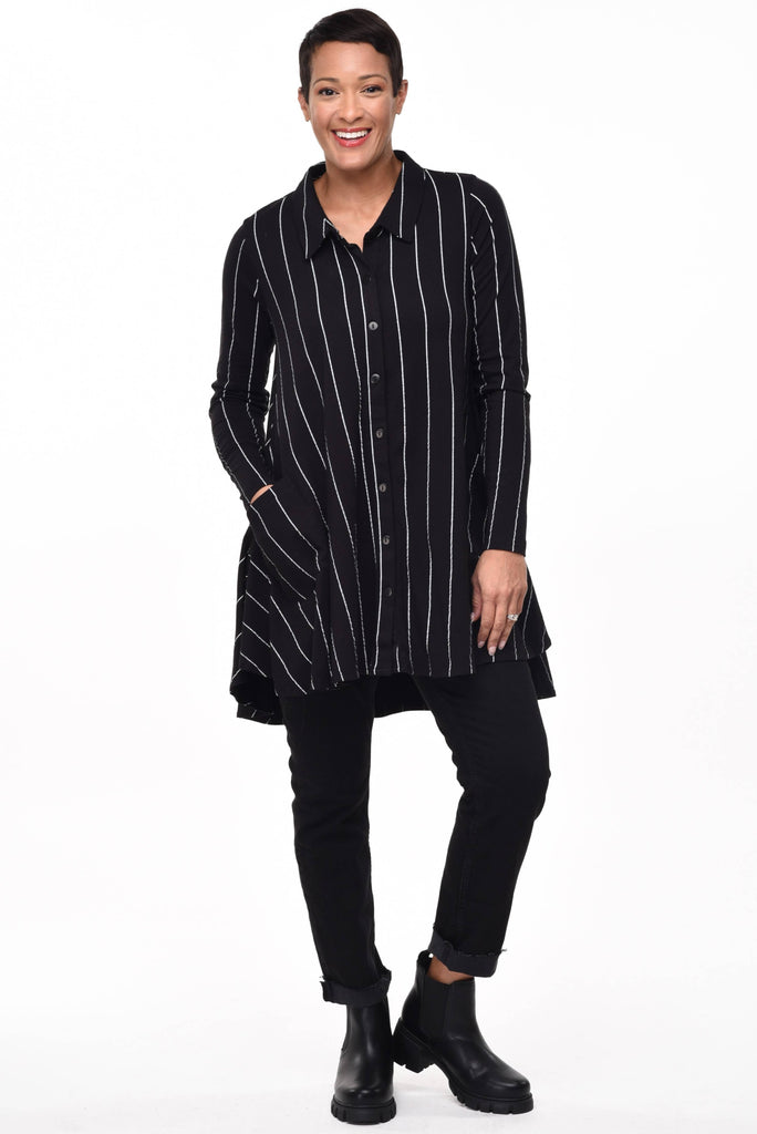 Tulip - Lauryn in Black Metro Stripe