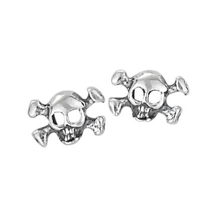 Tiger Mountain - Pirates Booty Sterling Silver Skull Stud Earrings