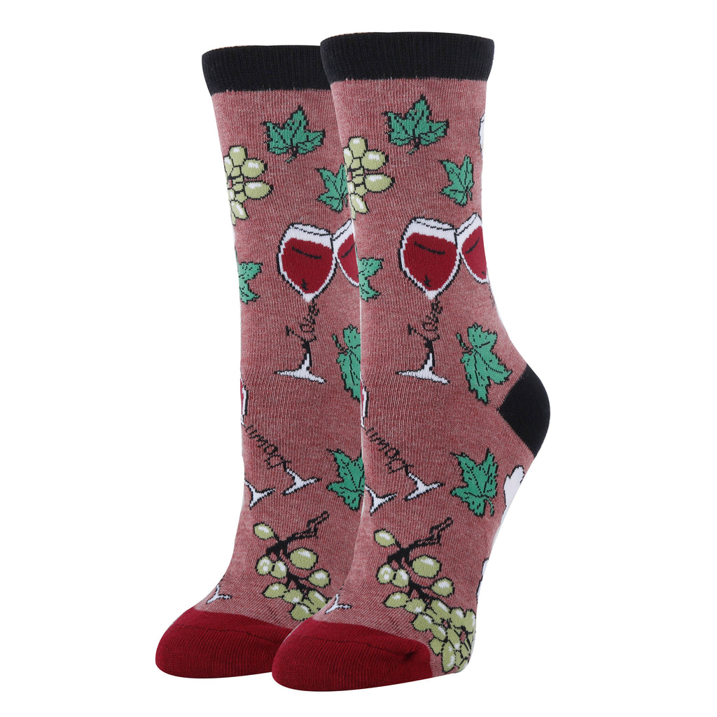 Oooh Yeah - Cloud Wine | Women's Funny Cotton Crew Socks