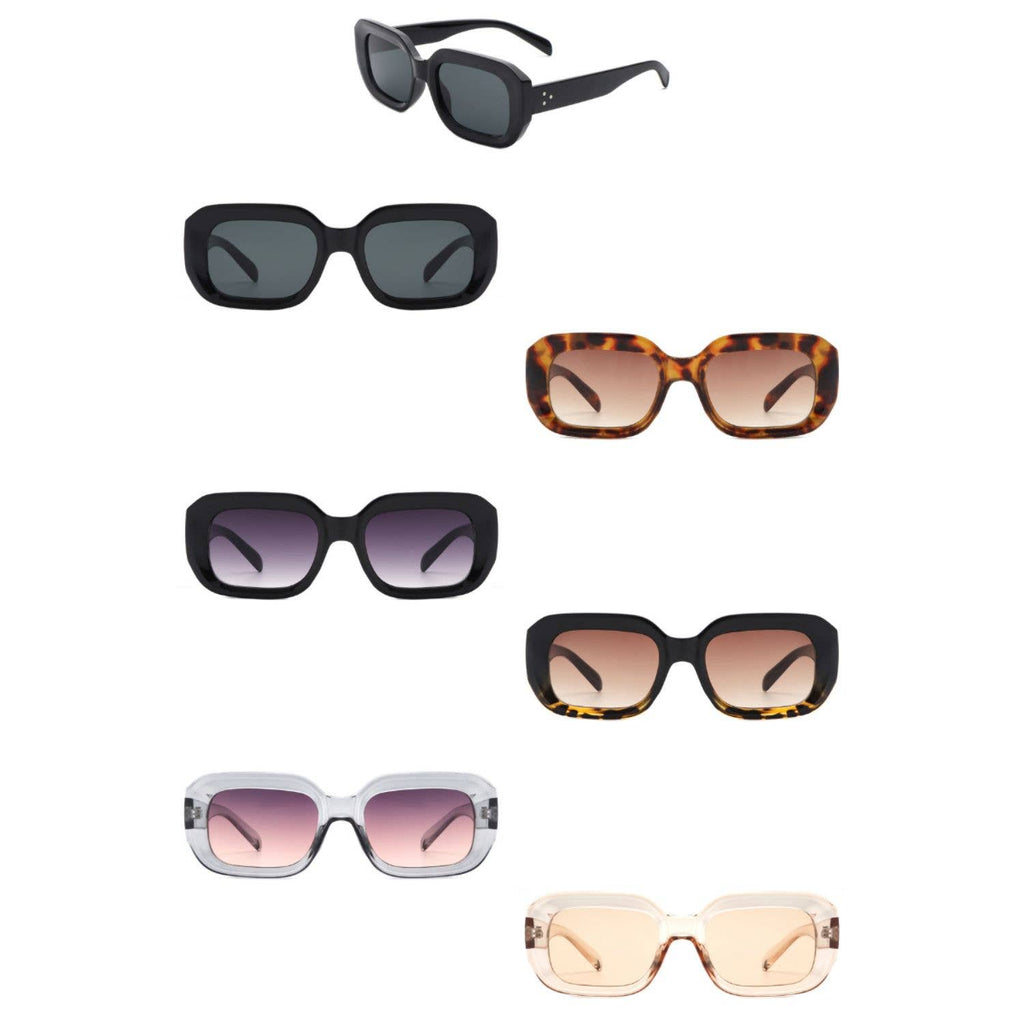 Cramilo Eyewear - Square Flat Top Tinted Fashion Women Sunglasses