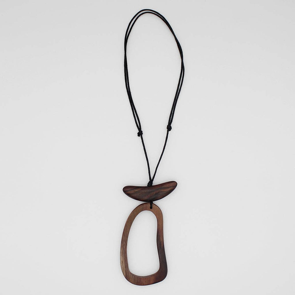 Sylca Designs - Adli Brown Wood Open Design Pendant