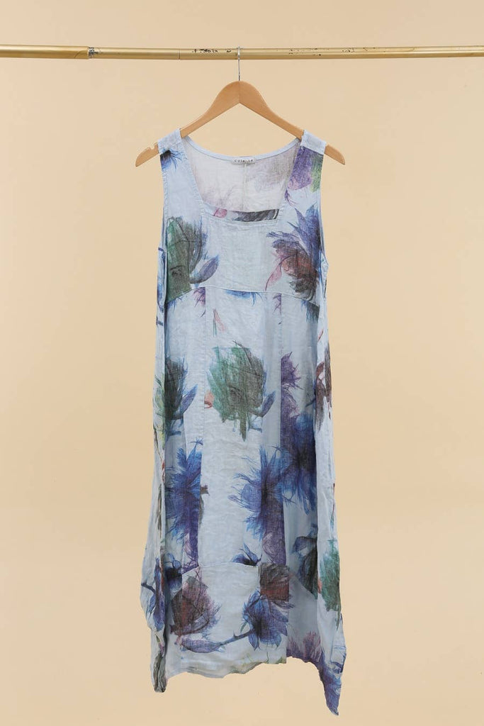 La Maison des Fibres Naturelles - Sleeveless printed linen dress
