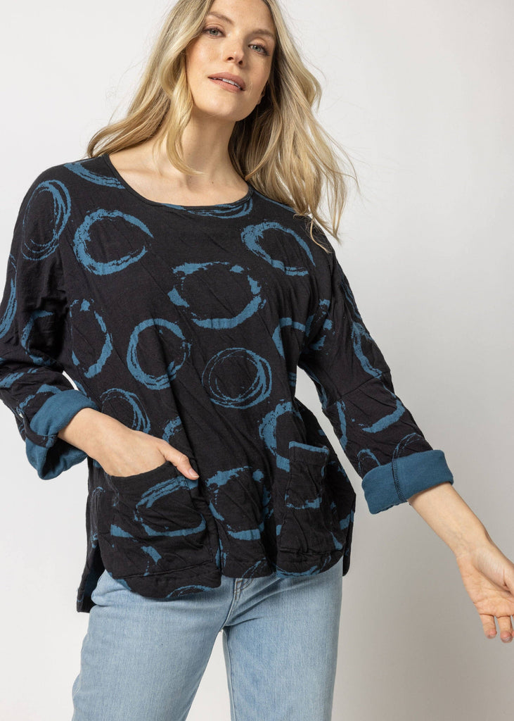 Komil Circle Texture Weave Dolman Top