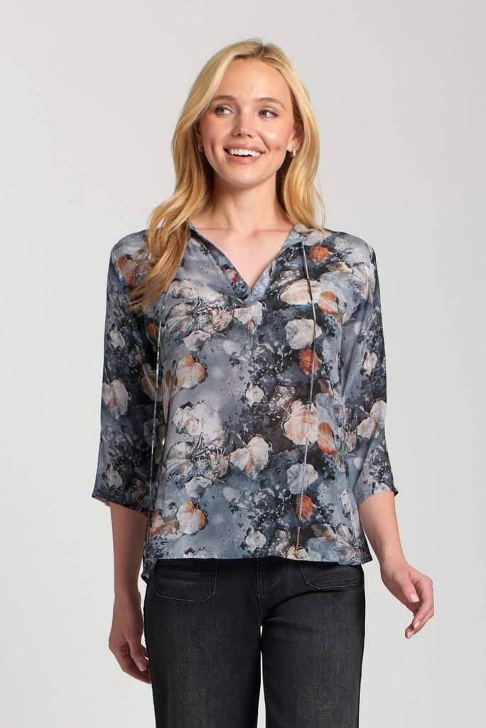 APNY - V-Neck With Tassel - Silver Grey