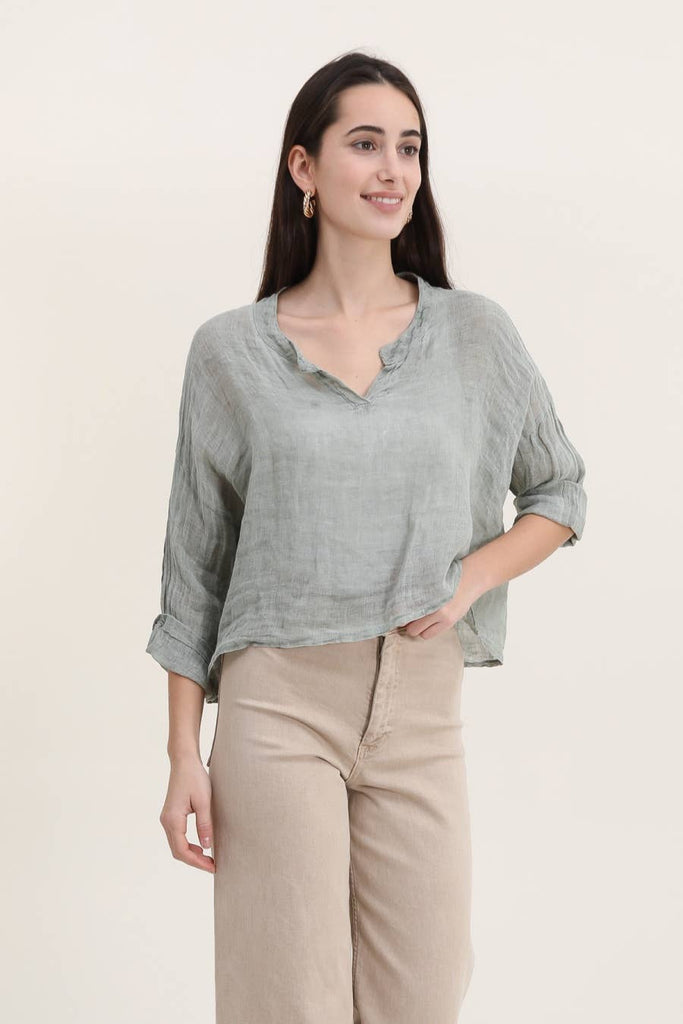 Colette - Linen top v-neck