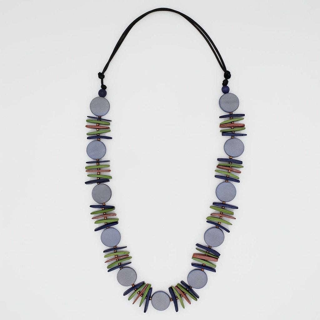 Periwinkle Kaia MIxed Bead Statement Necklace by Sylca