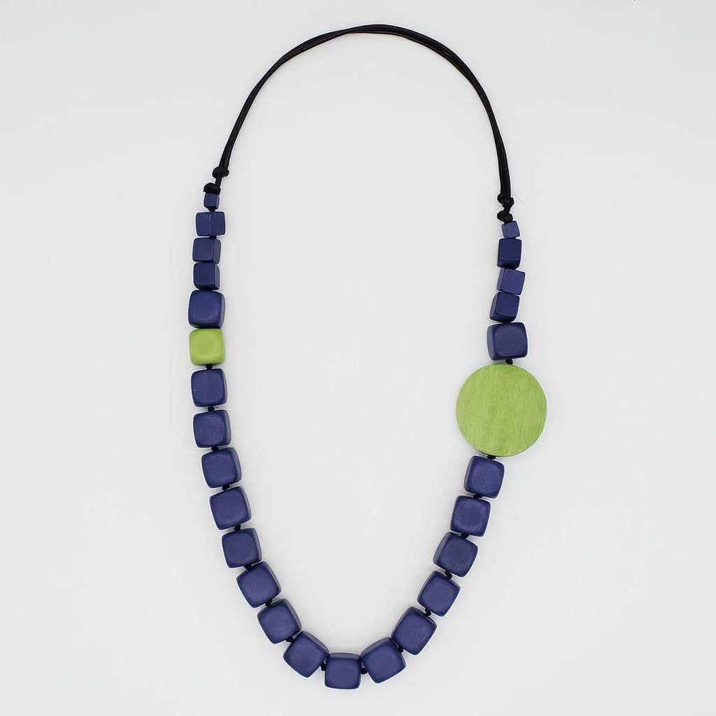 Blue Block Londyn Statement Necklace by Sylca