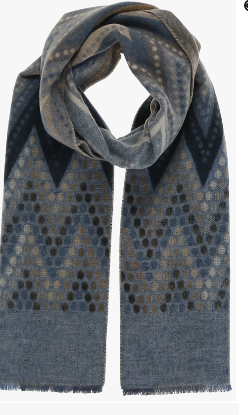 Fraas - Zig Zag Dot Recycled Cotton Cashmink Scarf