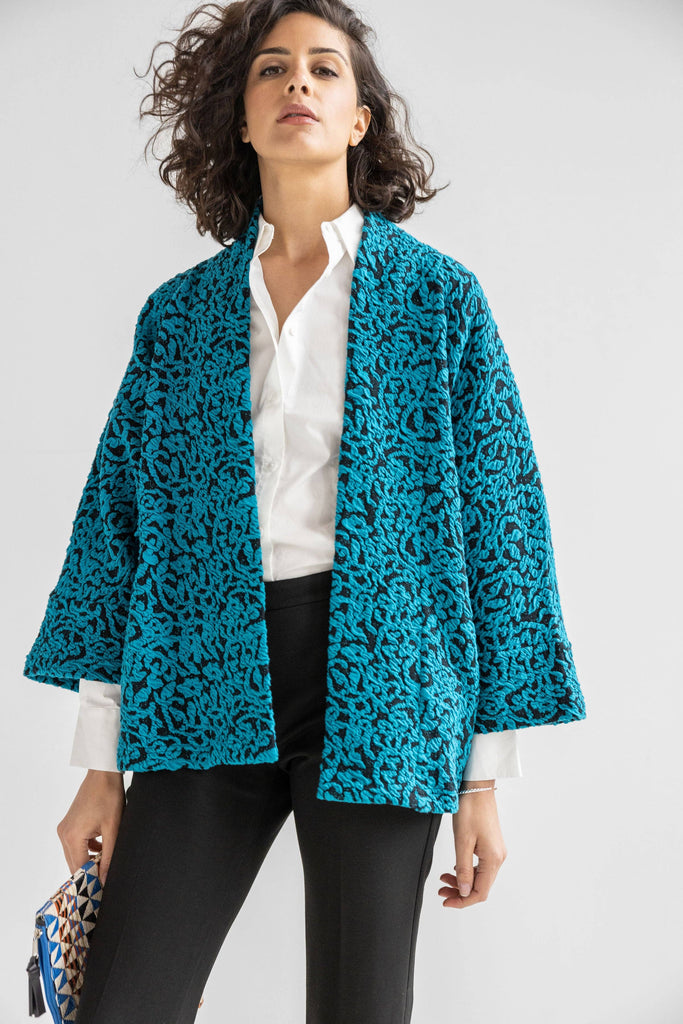 Komil - Vintage Texture Weave Kimono Cardigan Jacket