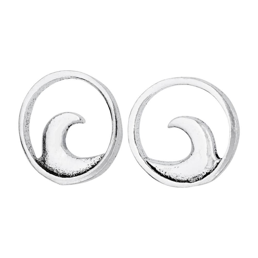 Tiger Mountain - Curling Wave Sterling Silver Earring