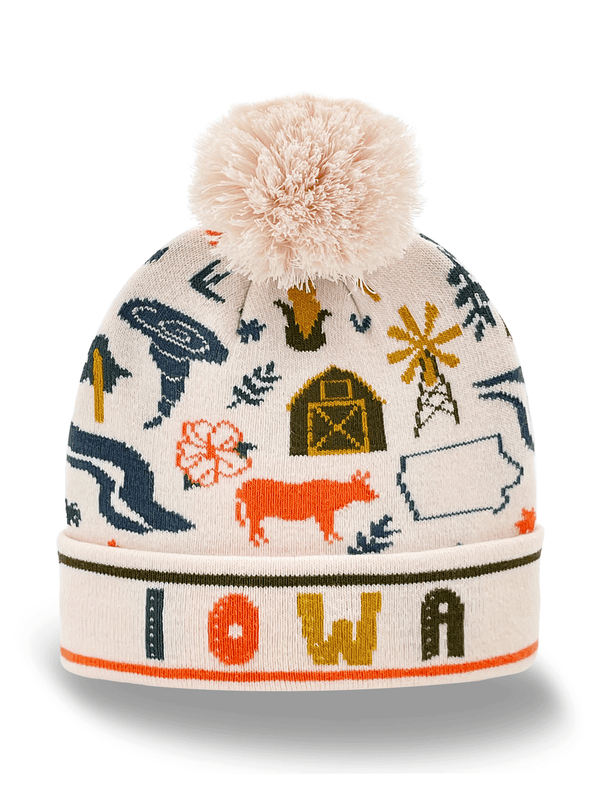 Northern Icons - Iowa State Knit Beanie Hat with Pom Pom