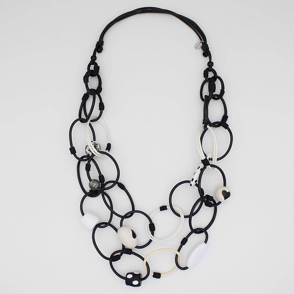 Sylca Designs - Black and White Casey Bold Link Necklace