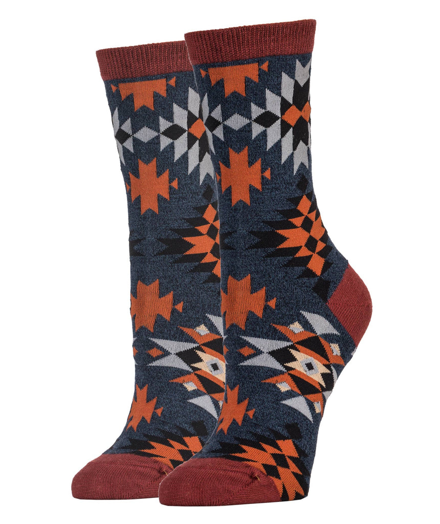 Oooh Yeah - Spicy Hibiscus | Women's Premium Cotton Crew Dress Socks