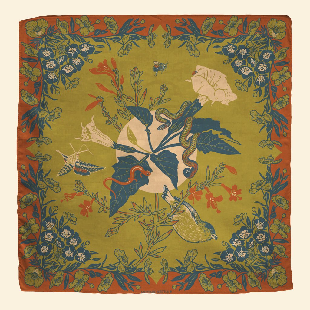 Mustard Beetle - Organic Fair Trade Bandana: San Gabriel Foothills