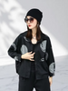 Vanite Couture - OS Black Button Down w/Grey Print 2041