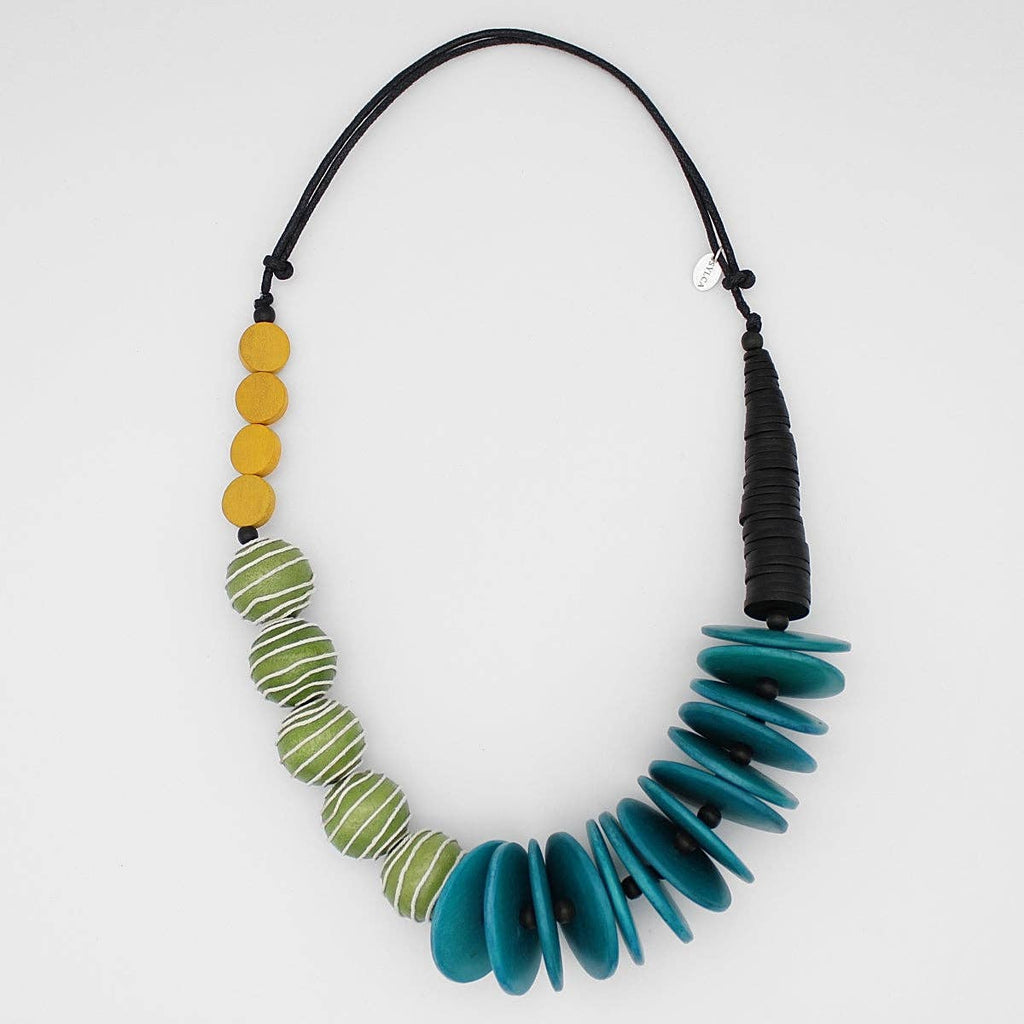 Sylca Designs - Lime and Turquoise Chunky Nylah Necklace