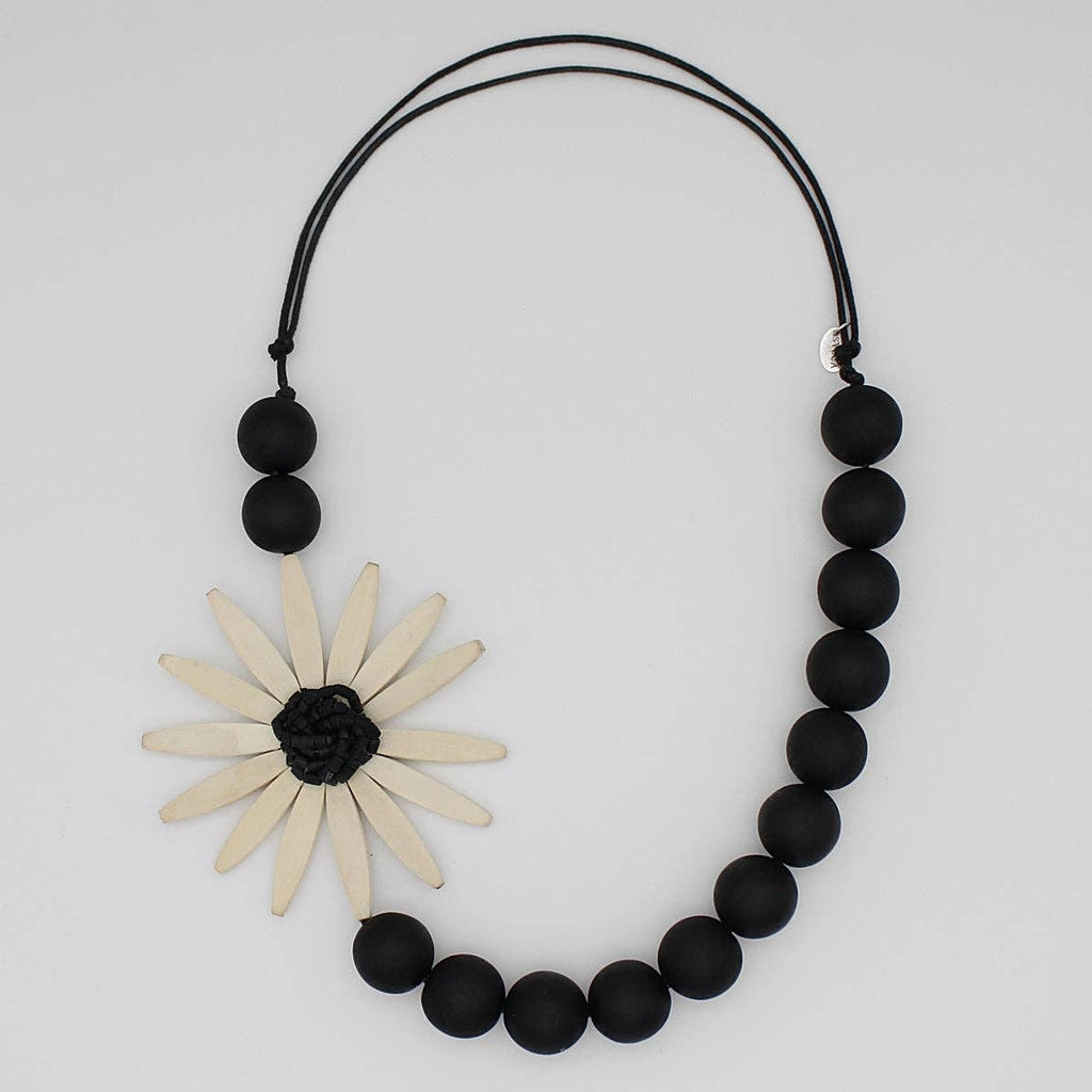 Sylca Designs White Flower Statement Necklace