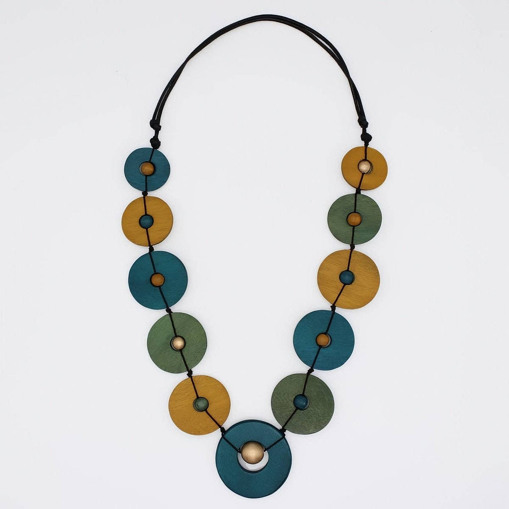 Sylca - Teal Wood Unity Necklace