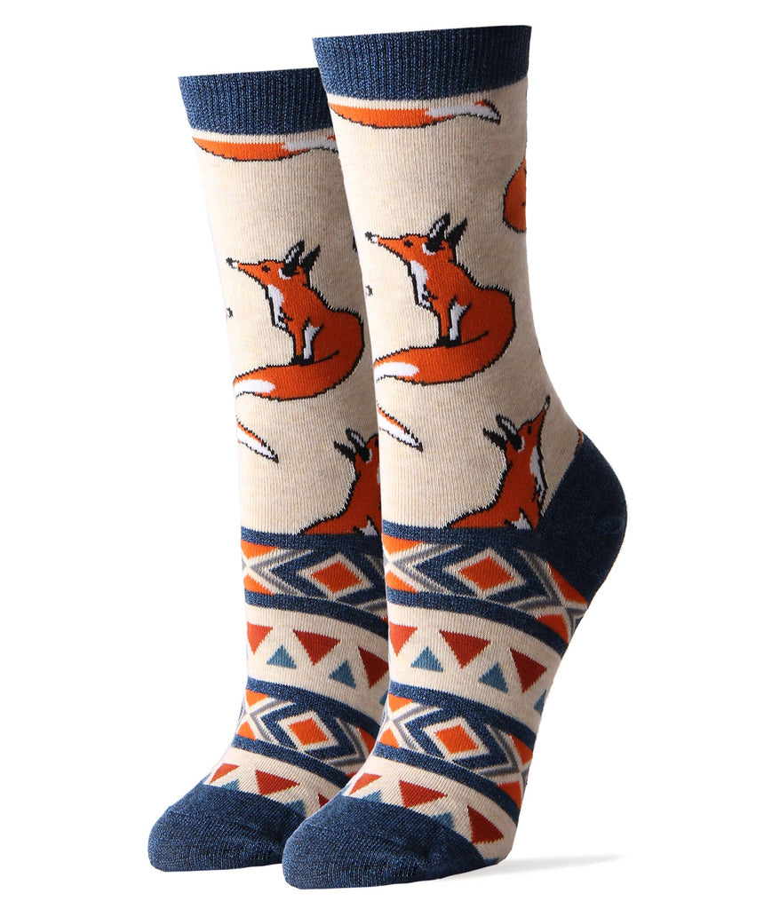 Oooh Yeah - Like a Fox | Women's Premium Cotton Crew Dress Socks