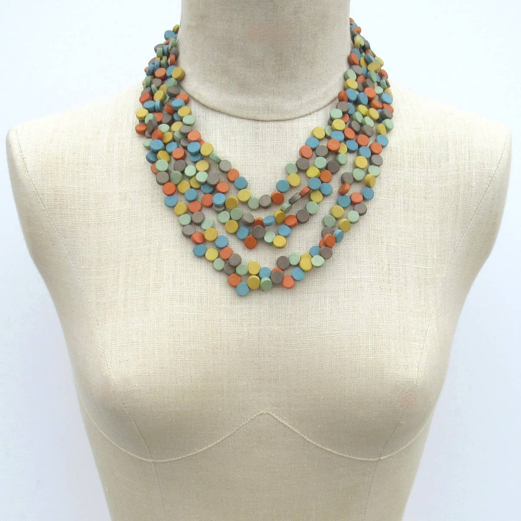 Katie & Company - Cassia earthy natural wood bead necklace
