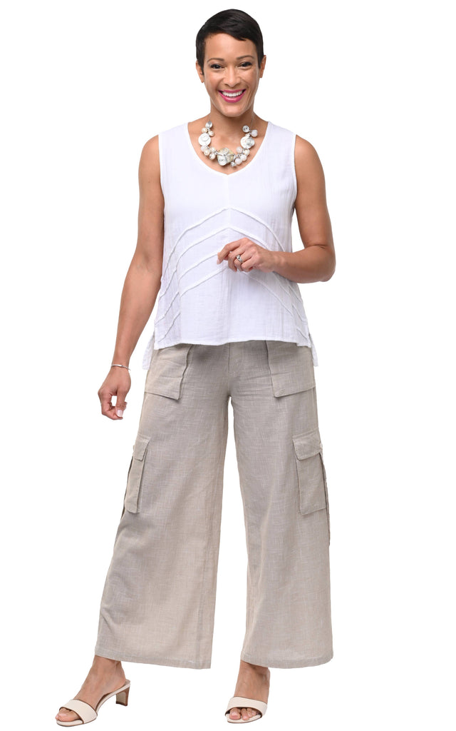 Tulip - Calista Cargo Pant in Crockery Mini Check*