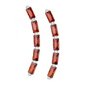 Tiger Mountain - FIVE RED CZ BAGUETTE POST EARRINGS