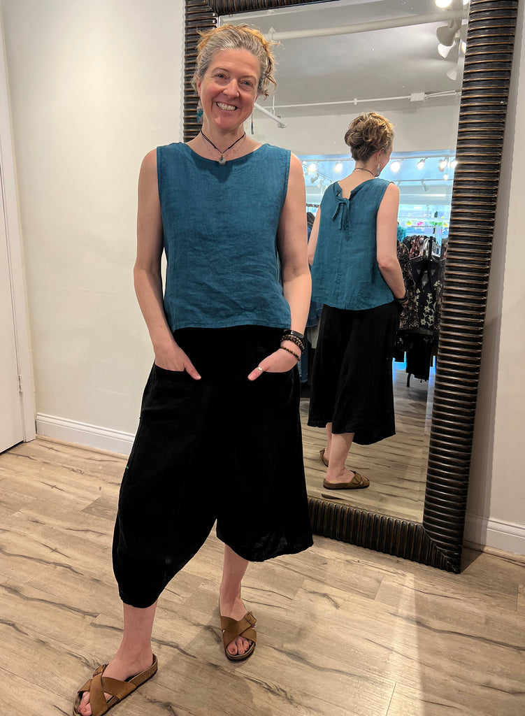 Saga - Linen, 2 Pocket Gaucho Pant